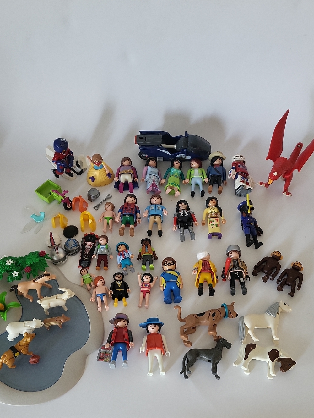Playmobil Huge Lot 50+ Pcs Figures Animals & Vehicle